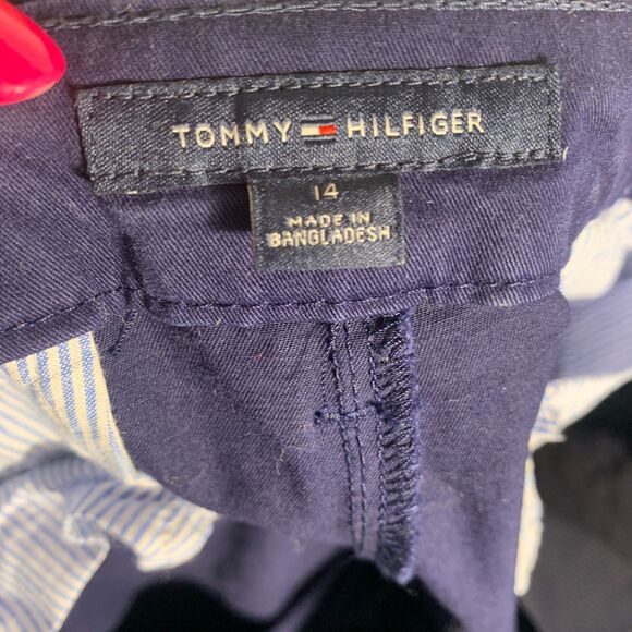 Tommy Hilfiger Navy Blue Slim Tapered Chino Pants Women’s 14 Office Casual - Picture 3 of 9